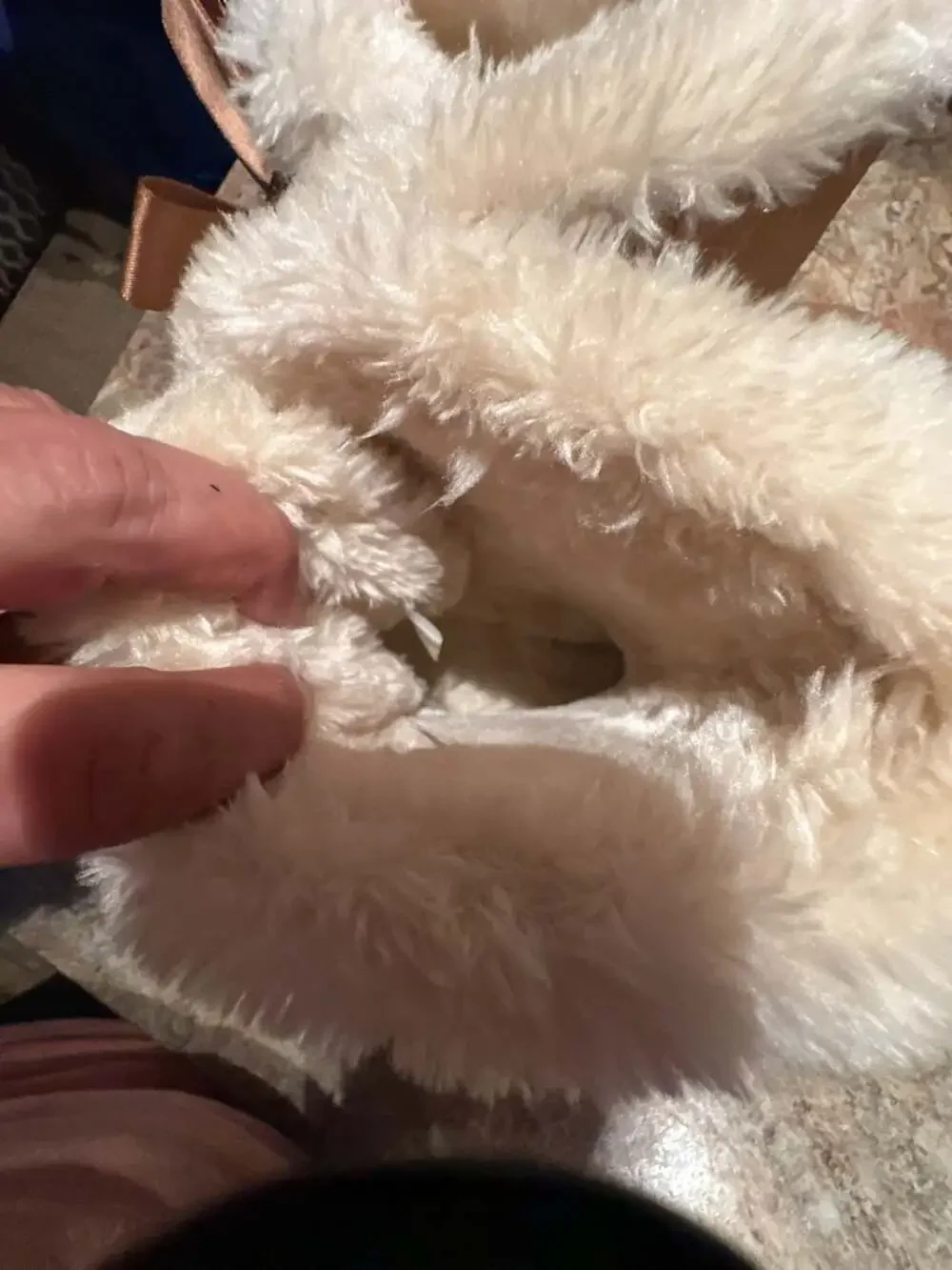 Tan Suede Faux-Fur Lined Winter Boots with Back Ribbon Detail